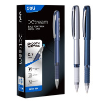 Ручка шариковая синяя 0,7 мм,  XTREAM, Deli, пласт корп.,  маслян.стер, Китай