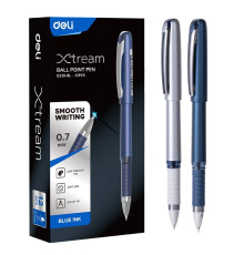 Ручка шариковая синяя 0,7 мм,  XTREAM, Deli, пласт корп.,  маслян.стер, Китай