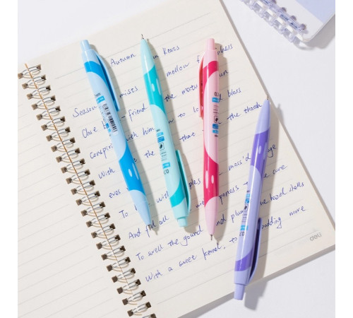 Ручка шарик/автомат Deli XTREAM линия 0,7мм, масл.чернила,синяя, ассорти.Китай