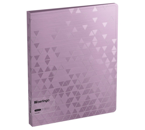 Папка на 4 кольца Berlingo "Metallic", 24мм, 1000мкм, сиреневый металлик, с внутр. карма, Китай