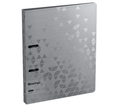 Папка на 4 кольца Berlingo "Metallic", 24мм, 1000мкм, сереб. металлик, с внутр. карма, Китай