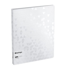 Папка на 4 кольцах Berlingo "DoubleWhite", 24мм, 1000мкм, белая, D-кольца, с внутр. карманом, Китай