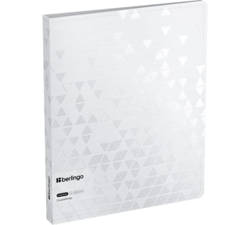 Папка на 4 кольцах Berlingo "DoubleWhite", 24мм, 1000мкм, белая, D-кольца, с внутр. карманом, Китай