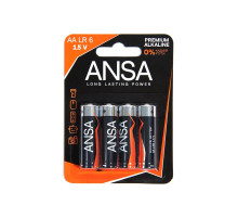 Батарейка LR6-BL-4 (АА),  ANSA Standart алкалайн. 1,5V  4 шт/уп, Китай