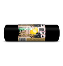 180л Мешки для мусора 180л 10шт/рулон ПВД 70 мкм 93*110см Mirpack СТРОЙКА цв. чёрный, Россия