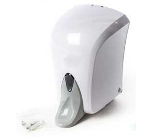 Диспенсер для жидкого мыла, дез. средств пластик белый Vialli локтевой (500мл), Турецкая Республика