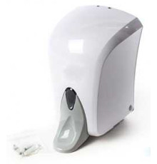 Диспенсер для жидкого мыла, дез. средств пластик белый Vialli локтевой (1000мл), Турецкая Республика