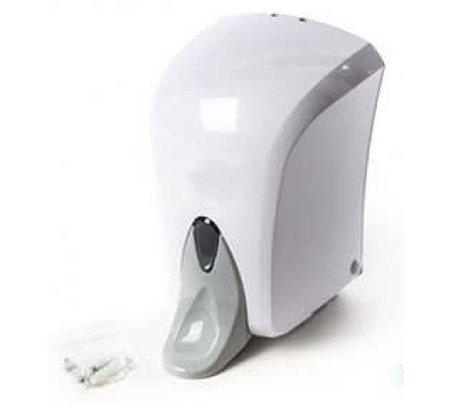 Диспенсер для жидкого мыла, дез. средств пластик белый Vialli локтевой (1000мл), Турецкая Республика