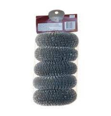 Мочалка металлическая спиральная SCRABBER 30 г,  5 шт/упак, Китай