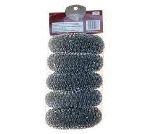 Мочалка металлическая спиральная SCRABBER 30 г,  5 шт/упак, Китай