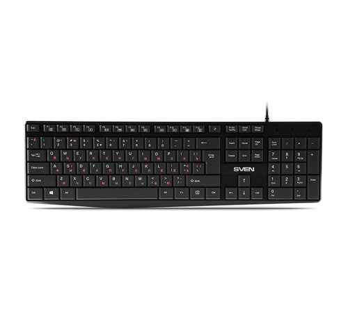 Клавиатура проводная SVEN KB-S305, USB, чёрная, Китай