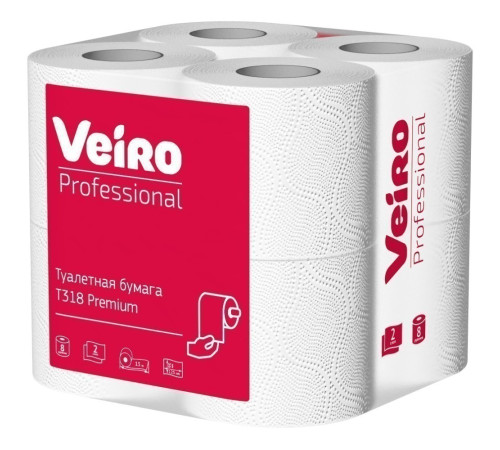 Туалетная бумага 2 сл Veiro Professional Premium, 8 рул/упак, целлюлоза, РФ