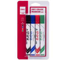 Набор маркеров для доски 4 шт/уп Think 2,00мм.  (черный, синий, красный, зеленый) Литва