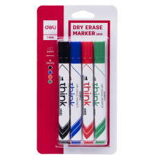 Набор маркеров для доски 4 шт/уп Think 2,00мм.  (черный, синий, красный, зеленый) Литва