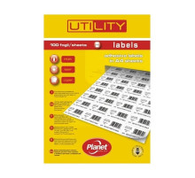 Бумага самоклеящаяся А4/100л  белая Planet Utility(63,5х46,6) 18ч, Италия