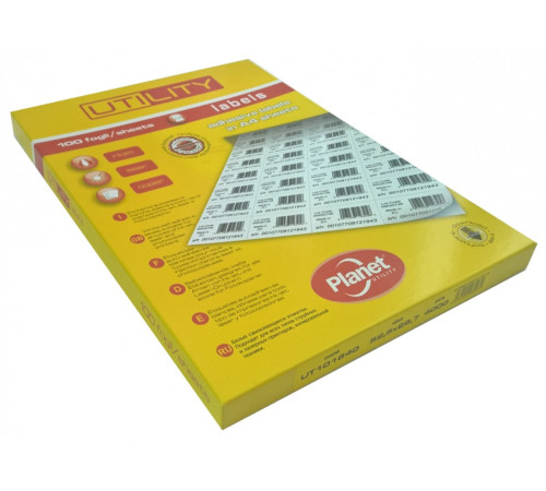 Бумага самоклеющаяся А4/100л  белая Planet Utility(70*37) 24ч, Италия