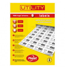 Бумага самоклеющаяся А4/100л  белая Planet Utility(70*42,3) 21 ч, Италия