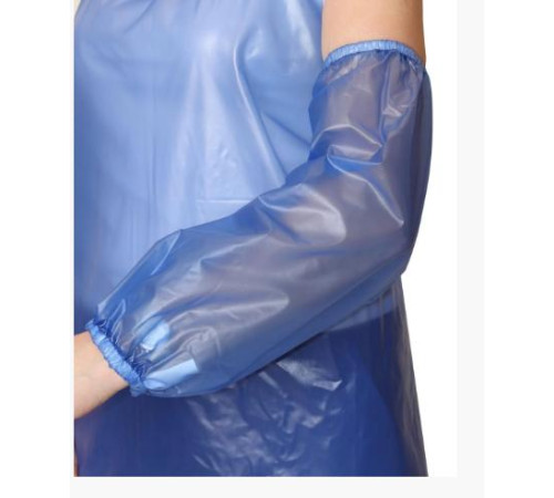 Нарукавники защитные ПВХ  VSB-020, КЩС, длина 46см,-ширина 22см, толщ. 0,20мм, цвет синий