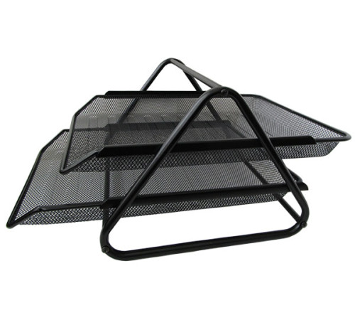 Лоток горизонтальный металл. черный на 2 лотка GROSS, 295х350х184 мм,Китай