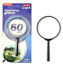 Лупа канцелярская 60 мм, 3 кратная, Weibo копус пластик, Китай