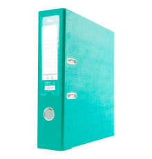 Папка регистратор А4, ПВХ Эко, 75 мм. "Deli" бирюзовый, р/б, Китай