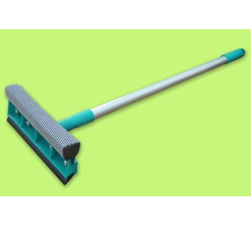 Окномойка 25см с рукояткой телескоп. 8*25*120см, "Умничка"(щетка с водосгоном, губка с сеткой), РФ