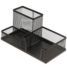 Подставка для канц. принадлежностей  GROSS металл 3 отдел.,черная, сетка , Китай