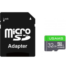 Карта памяти 32 GB microSDHC Usams US-ZB118 High Speed с адаптером (зеленый), Китай
