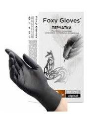 Перчатки нитрил. неопудр. тексткр, Foxy-Gloves Черный,  р-р L 100 шт/упак, Китай