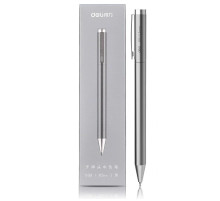 Ручка гелевая в футляре, серебристый корпус, стерж. черный,  Deli