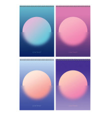 Блокнот  А4, 80л, клетка, 198х297,  BG"Mono circle", гребень сверху, жесткая обложка,Brauberg, РФ