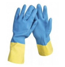 Перчатки хозяйственные Крепкие L латекс. двойной цвет (БИКОЛОР)c х/б напылением, Китай