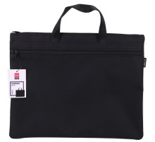 Папка-портфель A4, 2 отделения, черная, ткань, Deli, Китай