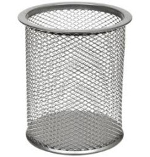 Стакан для канцелярский принадлежностей металл. сетка, круглый,серебро, Китай
