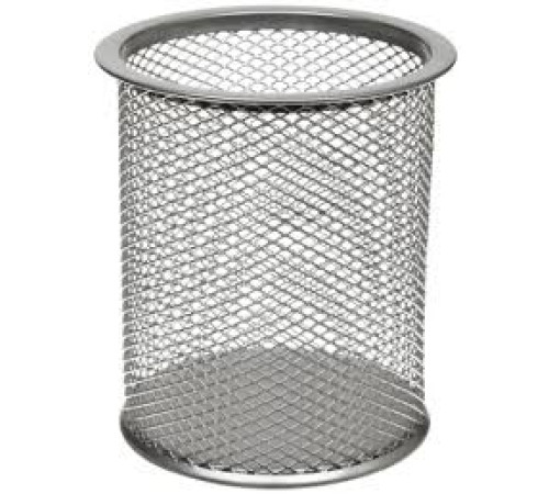 Стакан для канцелярский принадлежностей металл. сетка, круглый,серебро, Китай