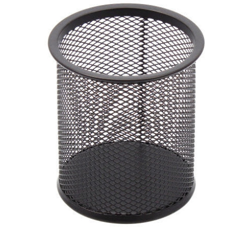 Стакан для канцелярский принадлежностей металл. сетка, круглый,черный, GROSSКитай
