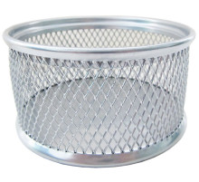 Подставка для канцелярских мелочей (скрепок) металл. круглая, серебро (HORER),Китай