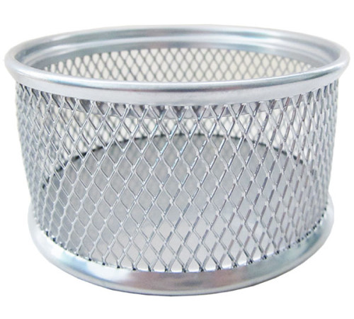 Подставка для канцелярских мелочей (скрепок) металл. круглая, серебро (HORER),Китай