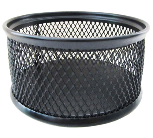 Подставка для канцелярских мелочей (скрепок) металл. круглая, черная (HORER),Китай