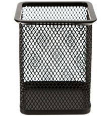 Стакан для канцелярский принадлежностей металл. сетка, квадратный,серебро, Китай