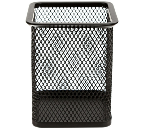 Стакан для канцелярский принадлежностей металл. сетка, квадратный,серебро, Китай