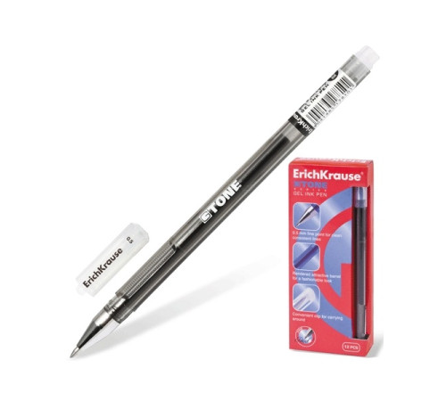 Ручка гелевая черная 0,5 мм ERICH KRAUSE "G-TONE" корпус черный,РФ