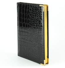 Ежедневник  А5, 152л недатир.Grand croco (черный)искусств.кожа, золотой срез мет.угол, Китай
