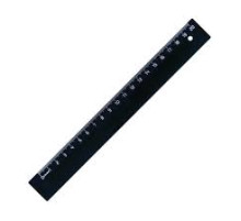 Линейка 20 см пласт. непроз. черная СТАММ. РФ