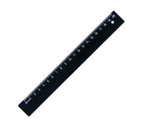 Линейка 20 см пласт. непроз. черная СТАММ. РФ