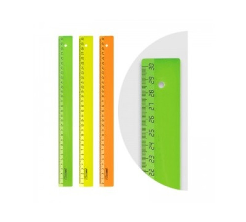 Линейка 30см пластиковая Neon ассорти Стамм, РФ