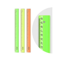 Линейка 30см СТАММ "Neon Crystal", пластиковая прозрачная,  ассорти, РФ