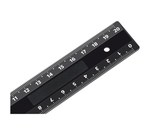 Линейка 20см пластиковая черная, Беларусь