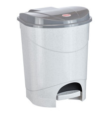Пласт. контейнер для мусора с педалью 11 л, мраморный, РФ