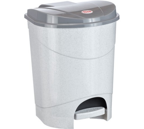 Пласт. контейнер для мусора с педалью 11 л, мраморный, РФ